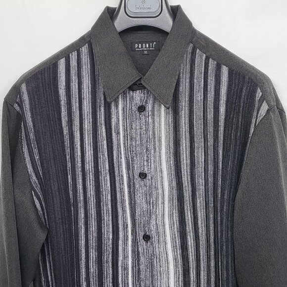 Pronti By Phita Mens Cardigan Shirt Sweater XL Button Up Long Sleeve Striped - Picture 2 of 15